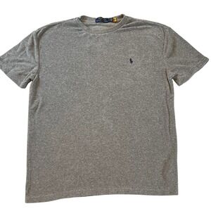 Polo Ralph Lauren Mens Gray Terry Cloth T-Shirt Pony Logo Short Sleeve Size S